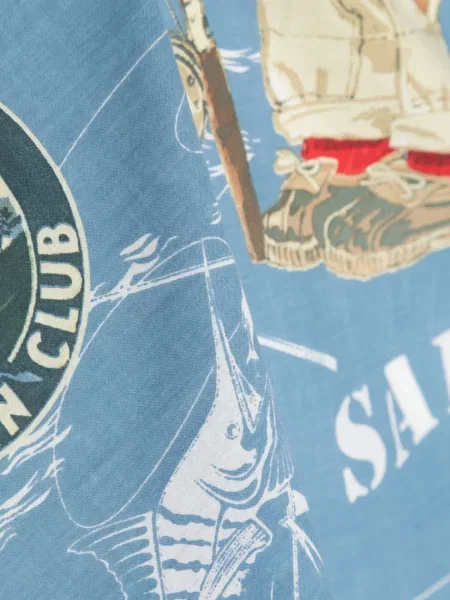 Svileni šal Polo Ralph Lauren s printom plava