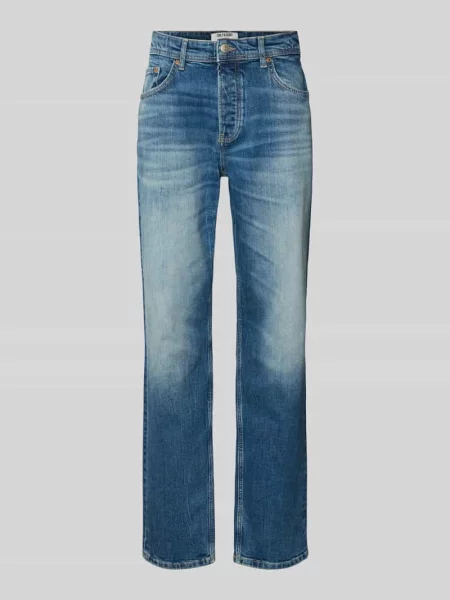 Jeansy o kroju straight fit z mieszanka bawełny model EDGE PERFORMACE DMB 6' Only & Sons niebieskie