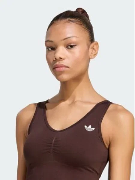 Adidas Špotni nedrček Essentials Seamless Bralette rjava