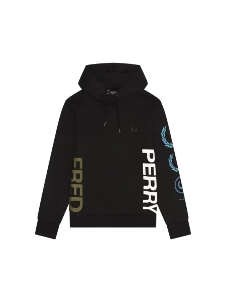 Bluza z kapturem Fred Perry z kapturem czarna