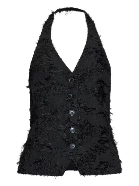 Top Samsøe Samsøe cu gât halter negru