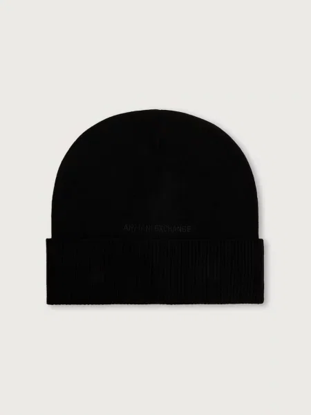 Armani Exchange căciulă de damă din lână negru