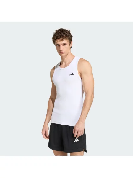 Prążkowana koszulka bez rękawów PrimeLift Essentials Workout biała