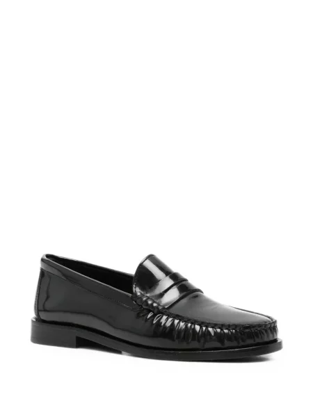 Pantofi loafer Aeyde din piele de lac negru