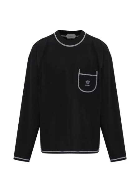 Tricou Versace din jerseu cu autograf negru