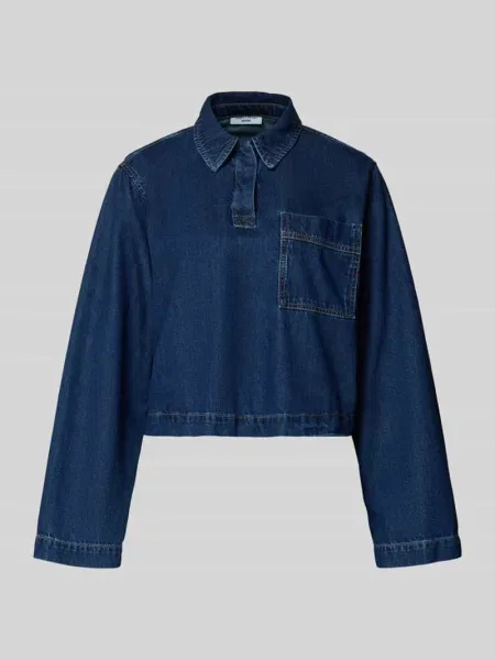 Bluzka jeansowa o luźnym kroju z czystej bawełny Marc O'polo Denim niebieska