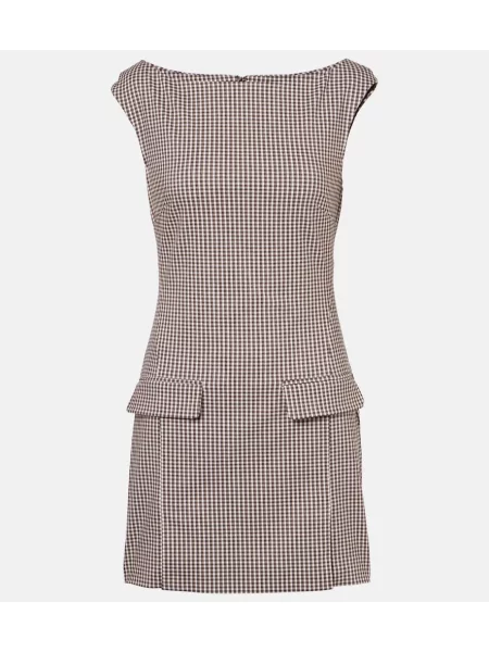 Rochie Staud în carouri maro