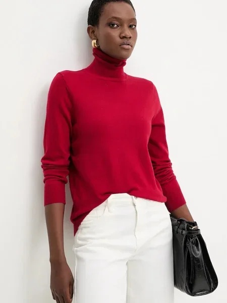 Answear Lab pulover de cașmir rosu light cu guler