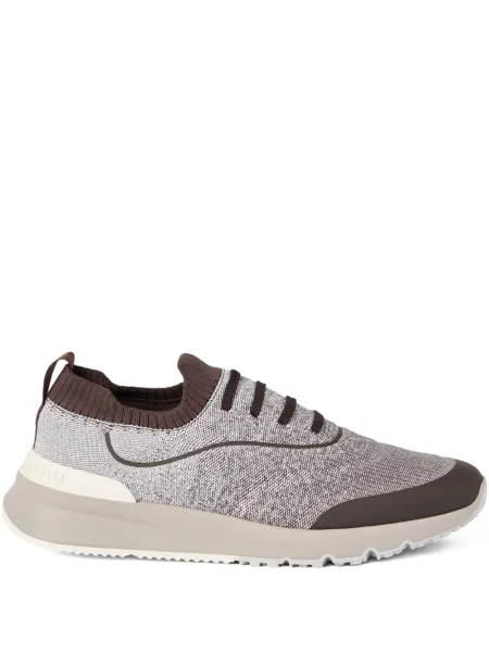 Sneakerși Brunello Cucinelli tricotate maro