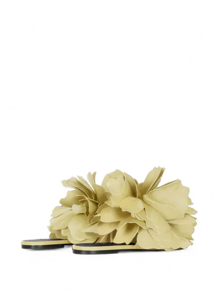 Papuci tip mules Givenchy din piele fără toc galben