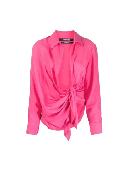 Koszula Jacquemus drapowana różowa