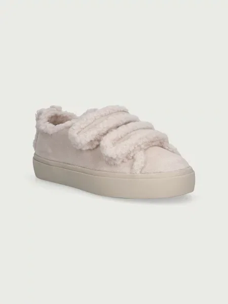 Inuikii SHEARLING LOW VELCRO PASTELLE sneakers pentru copii din piele întoarsă bej