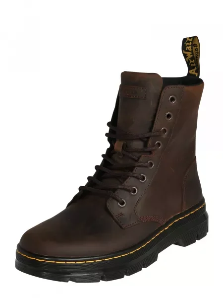 Dr. Martens Cizme cu șireturi Combs maro închis / galben
