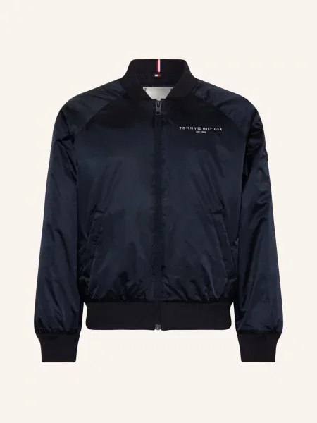 Tommy Hilfiger Bunda bomber D Tmavomodrá Oversize modrá