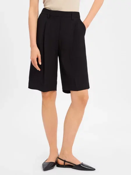 Someday Bermudy z zawartością lnu Celino Kobiety jednolity 34 czarny