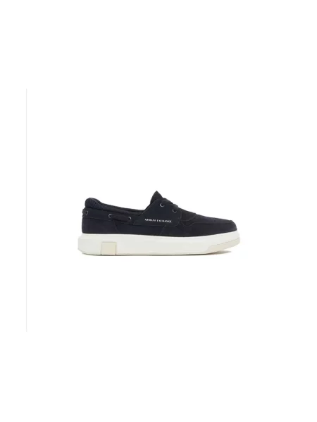 Sneakersy Armani Exchange skórzane niebieskie