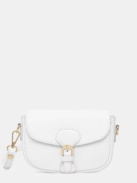 Answear.LAB Crossbody torbica usnjena bela