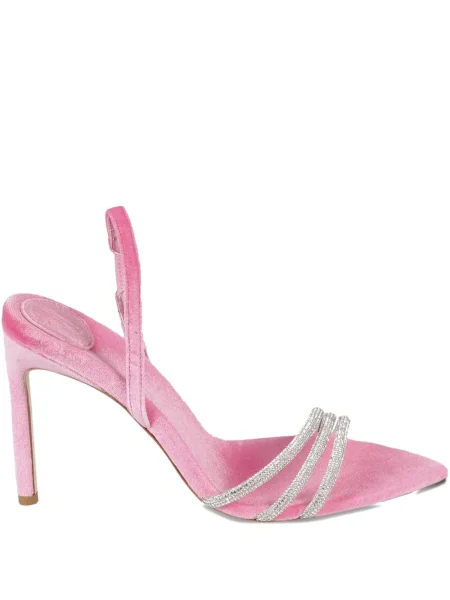 Sandale Bettina Vermillon de catifea slingback roz