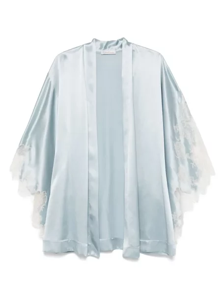 Сатенен халат Carine Gilson синьо