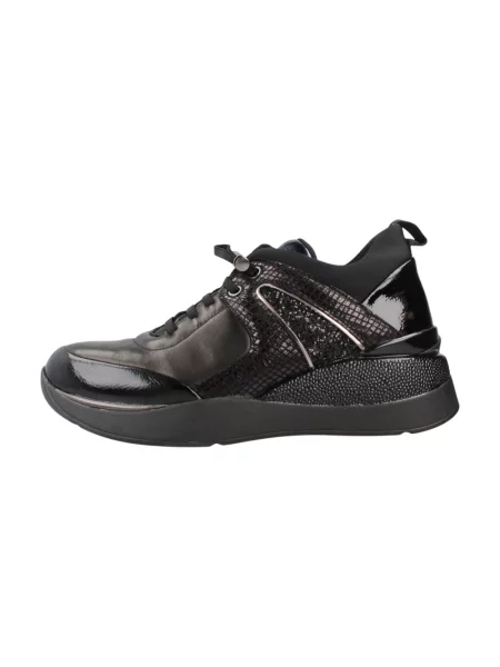 Sneakersy Stonefly skórzane w wężowy wzór czarne