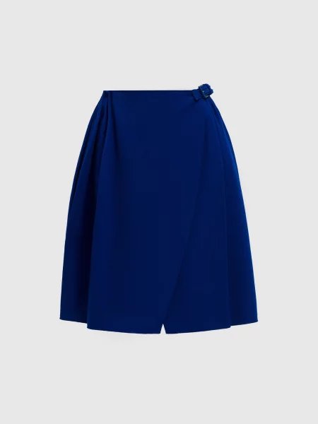 Спідниця на запах з вовни Ermanno Scervino синя