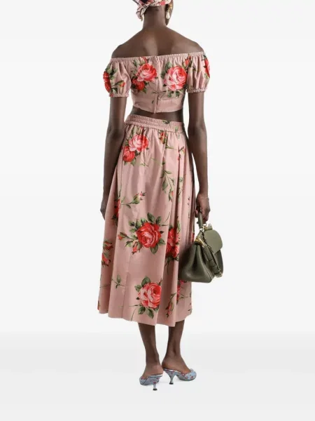 Fustă Dolce & Gabbana cu model floral cu imagine roz