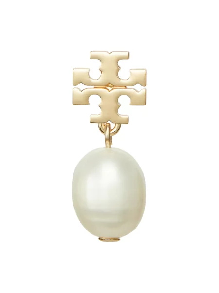 Tory Burch Kolczyki KIRA PEARL DROP żółte