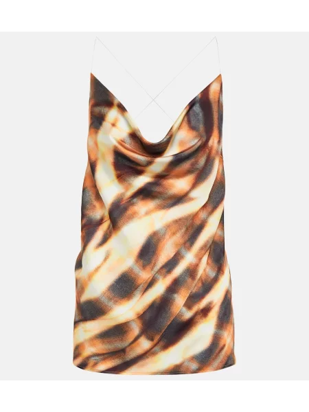 Top Y/project z nadrukiem pomarańczowy