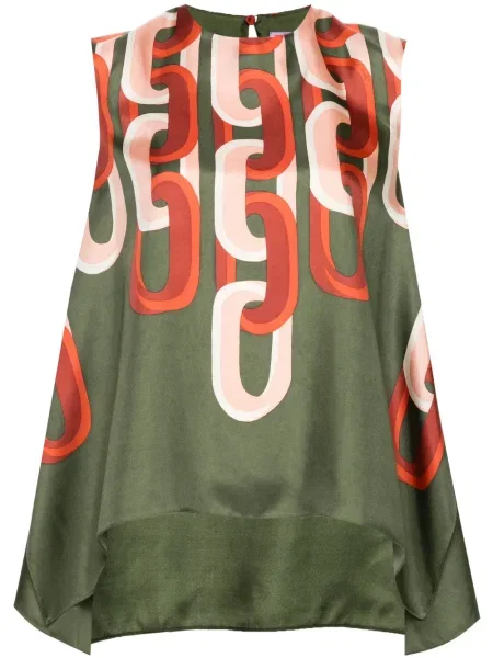 Bluză La Doublej de mătase verde