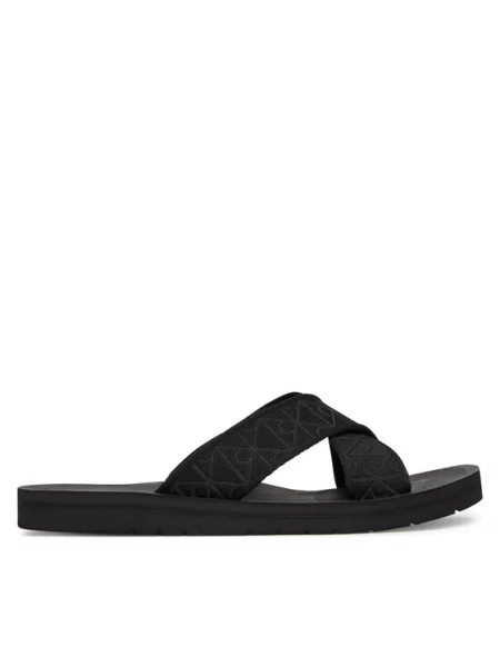 Calvin Klein Natikači Ess Diecut Xcross Wb Aop črna