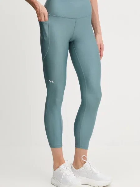 Legginsy o kroju slim fit z nadrukiem z logo model ‘Tech’ Under Armour zielone