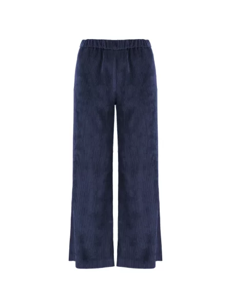Pantaloni F.it tricotate albastru