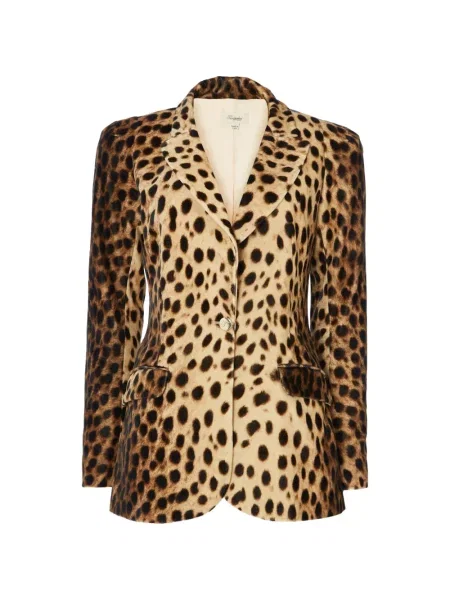 Sacou Temperley London cu imagine cu model leopard cu un singur rând de nasturi