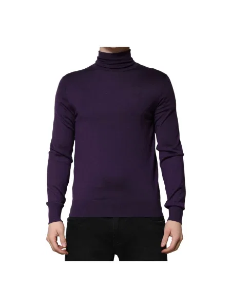 Sweter z golfem Dolce And Gabbana fioletowy