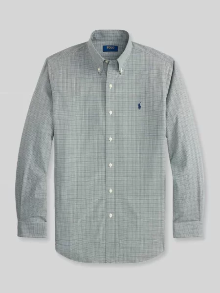 Koszula casualowa o kroju custom fit z mieszanki bawełny Polo Ralph Lauren zielona