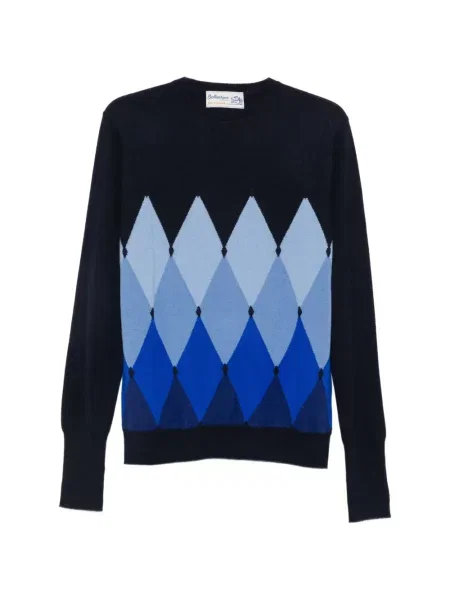 Pulover Ballantyne cu model argyle albastru