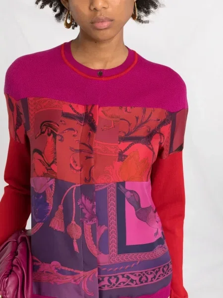 Cardigan Ferragamo cu imagine roz