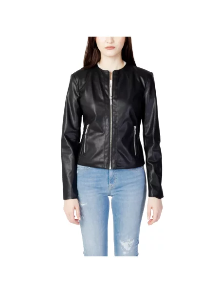 Kurtka skórzana Armani Exchange biker czarna