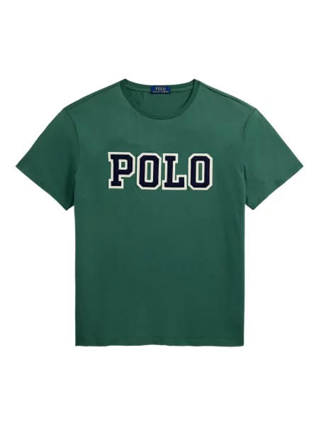 Plačiakojis pledas iš natūralios odos marškinėliai Polo Ralph Lauren žalia