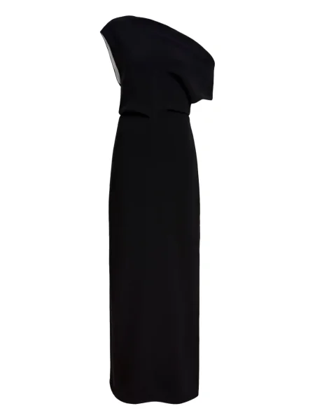 Rochie maxi Proenza Schouler cu un umăr gol de costum negru