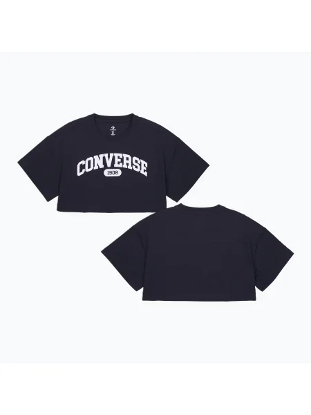 Дамски спортен изрязан топ Converse converse black черно