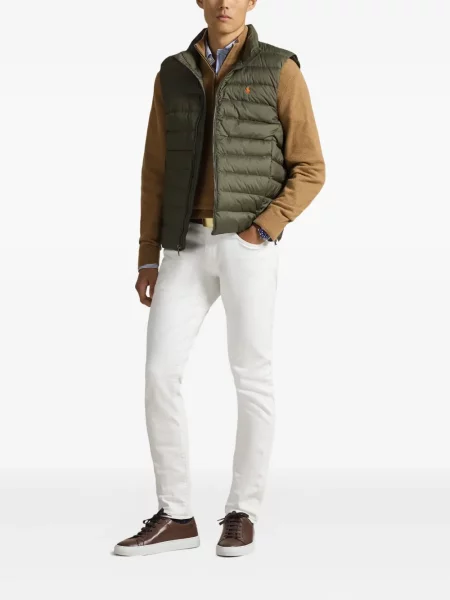 Ριγέ polo Polo Ralph Lauren με κουκούλα με αυτόγραφο λευκό