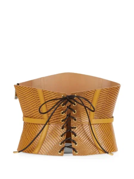 Δερμάτινος ζωσμένος σουτιέν Elisabetta Franchi καφέ