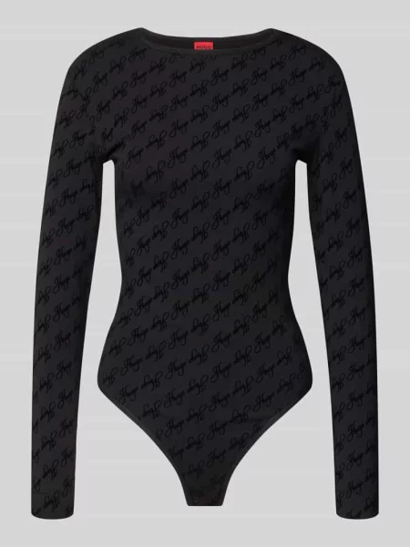 Body o kroju slim fit z mieszanki bawełny i modalu model FLOKKY' Hugo czarny