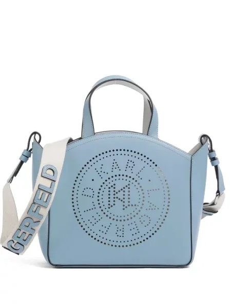 Geantă shopper Karl Lagerfeld cu autograf albastru