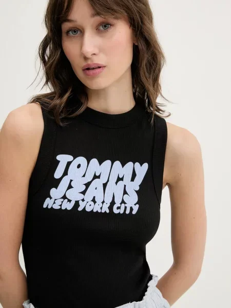 Топ Tommy Jeans черно
