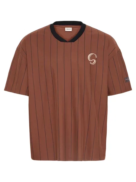 !Solid Tricou Sean maro negru