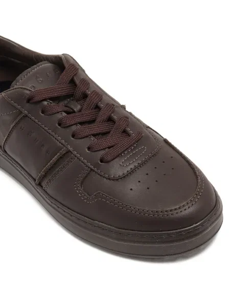 Sneakerși Hogan cu șireturi din piele maro