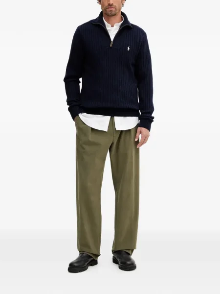 Koszula Polo Ralph Lauren wełniana z kapturem do kolan niebieska