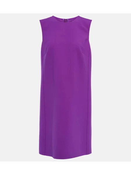 Volnena obleka Oscar De La Renta vijolična